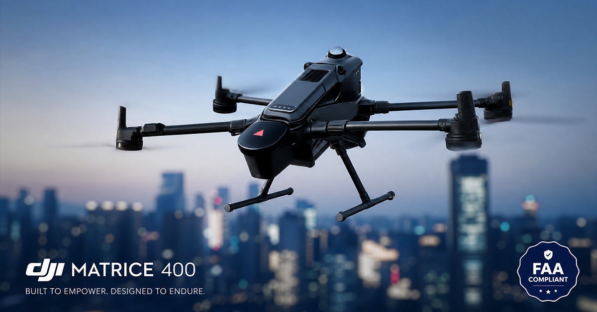 Flyfire OWL-M400 parachute system deployed on DJI Matrice 400 for FAA Part 107.39 compliance