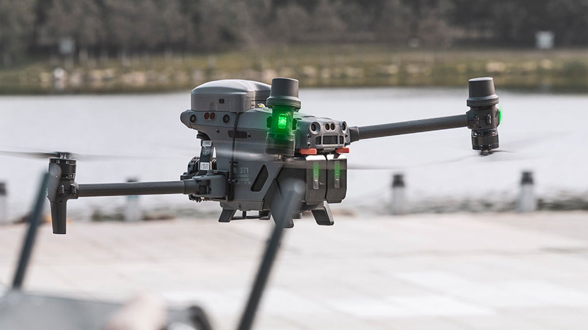 The DJI Matrice 30 enterprise drone is equipped with a Flyfire Owl 30 series parachute.