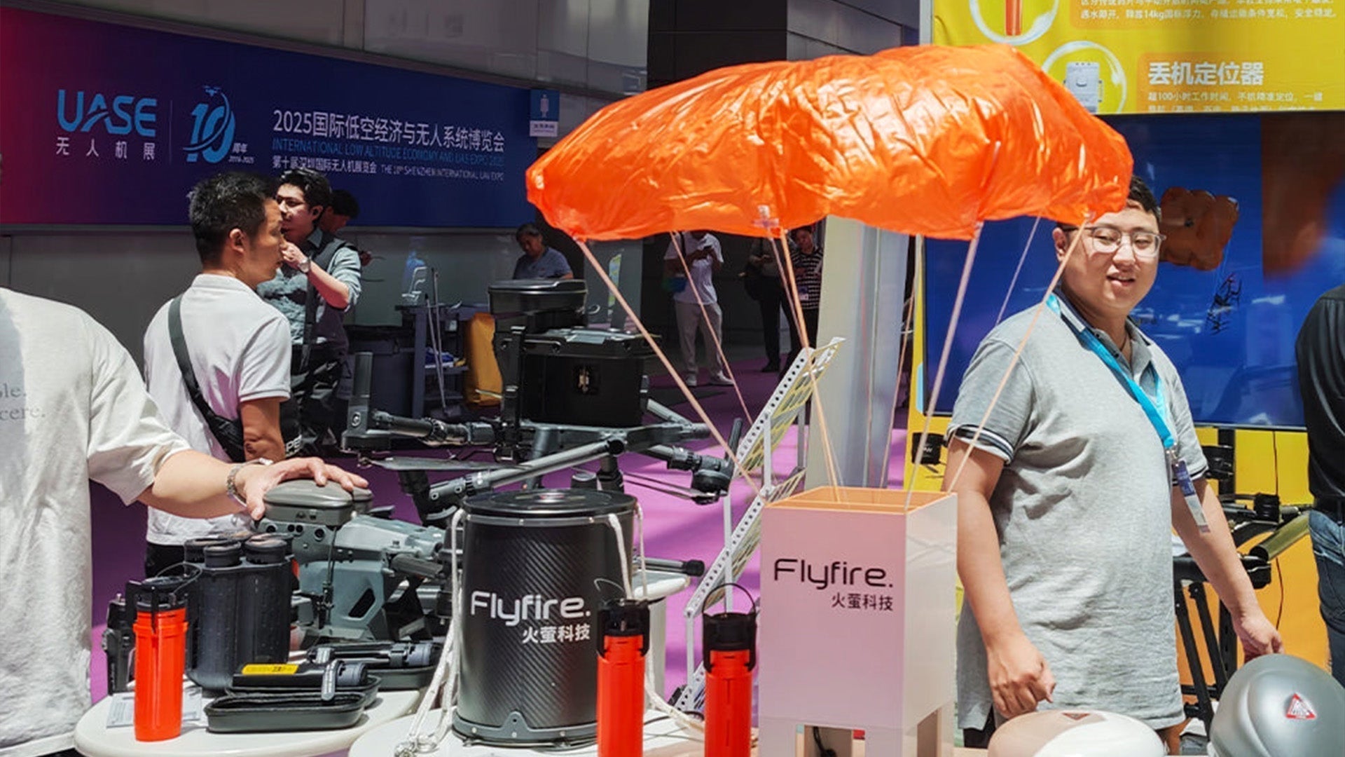 Flyfire Drone Parachute Solutions at 2025 Shenzhen UAV Expo
